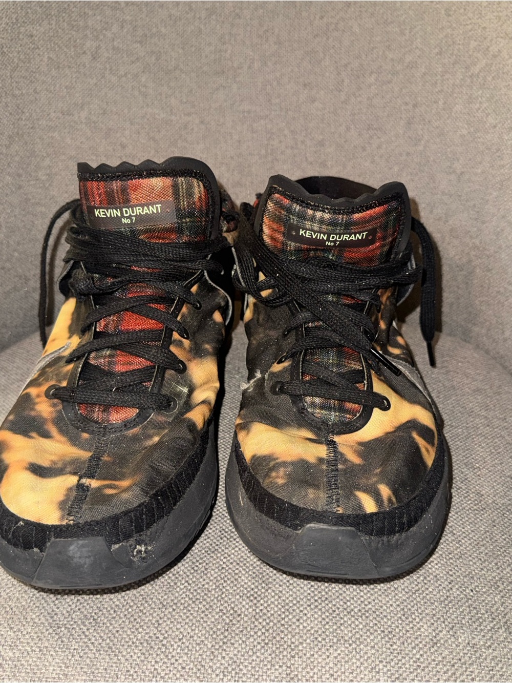 Nike Kevin Durant Tie-Dye Black & Orange Athletic Shoes